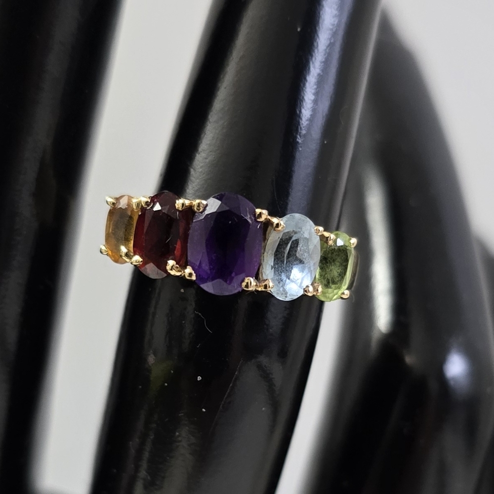 14K Gold Multi-Stone Gold Ring